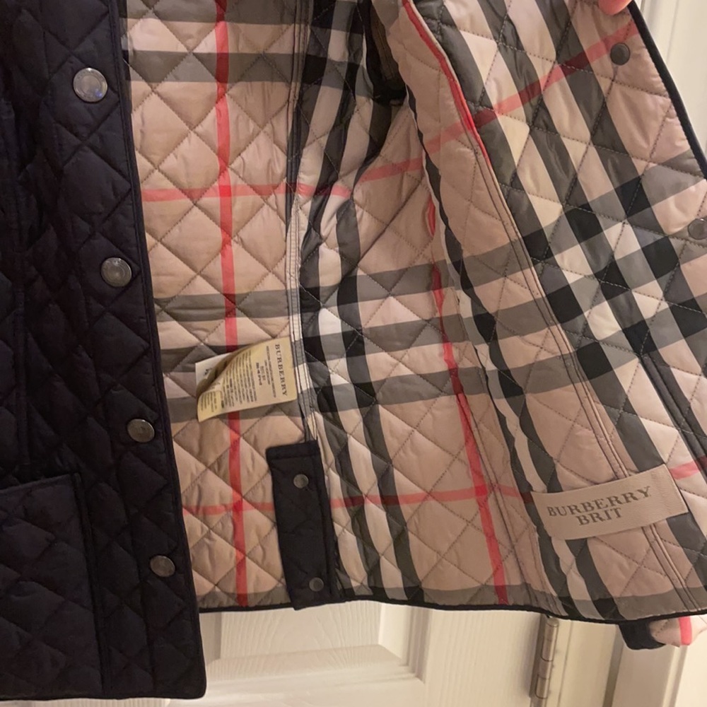 Navy Blue Burberry Coat - Picture 4 of 5